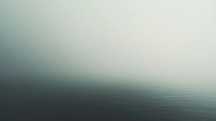 Empty Misty Water with Soft Fog – Minimalist Nature Background for Wellness Branding, Yoga Flyer or Web Banner - Kulkann75