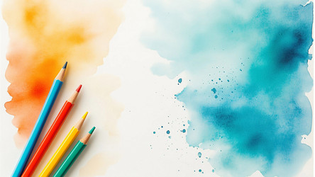 Pastel Blue and Beige Back to School Poster with Watercolor Stains – Soft Educational Art for Classroom or Flyer - Kulkann75