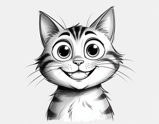 Детский рисунок кота — милый рисунок от руки для детского художественного принта, наклейки или декора детской комнаты - Kulkann75