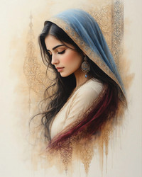 Art of Beautiful Asian Girl in Traditional Dress – Romantic Oriental Mystery for Poster, Card or Cultural Branding - Kulkann75