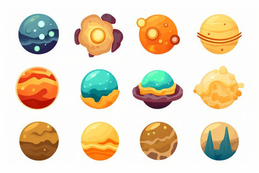 Набор иконок для игры - планеты - yliv