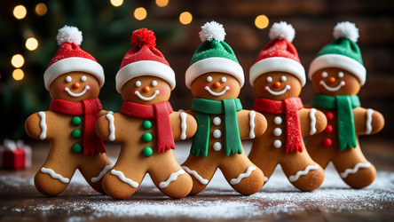 Traditional Iced Gingerbread Cookie in Retro Style – Cozy Homemade Christmas Treat for Bakery Promotion, Postcard or Calendar Art - Kulkann75