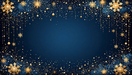 Navy Blue Backdrop with Gold Glitter Border – Festive Copy Space for Wedding Flyer, Birthday Banner or Christmas Social Media Post - Kulkann75