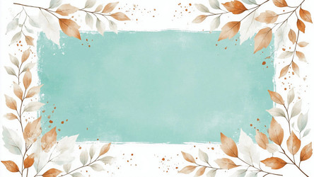 Minimalist Fall Leaf Wreath in Pastel Blue and Beige – Empty Center for Text, Quote or Logo for Thanksgiving Print or Stationery - Kulkann75