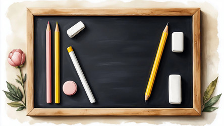 Watercolor Style Illustration of Black School Chalkboard – Educational Art for Classroom Decor, Teacher Gift or Back to School Poster - Kulkann75