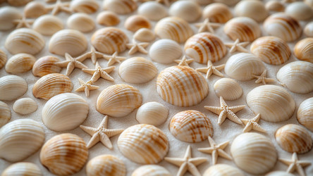 Neutral White and Beige Seashells on Sandy Shore – Organic Coastal Art for Bathroom Wall Decor or Summer Gift Print - Kulkann75