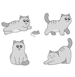 Милые мультяшные Кошки и Коты в разных позах - DanaTrubinsh