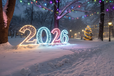 Сверкающий снег 2026 года украшает зимний пейзаж, созданный с помощью генеративного ИИ - RomanZ