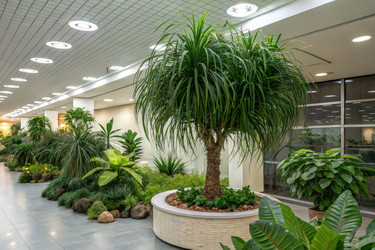 Пышное растение Бокарнея Рекурвата в современном интерьере. Генеративный искусственный интеллект - RomanZ