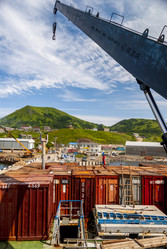 Малокурильское, порт, остров Шикотан, Южные Курилы, Россия. Сахалин. Sakhalin. (marka) - marka