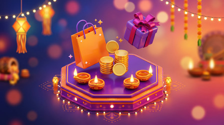 Иллюстрация распродажи товаров к празднику Дивали - artshock