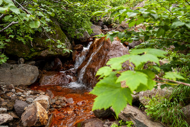 Ручей на склоне вулкана Баранского. остров Итуруп. A stream on the slope of the Baransky volcano. Iturup Island. Сахалин. Sakhalin. (marka) - marka