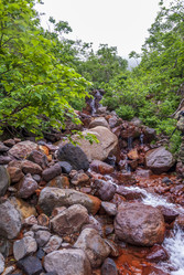 Ручей на склоне вулкана Баранского. остров Итуруп. A stream on the slope of the Baransky volcano. Iturup Island. Сахалин. Sakhalin. (marka) - marka