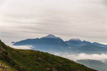 Вид с вулкана Баранского. остров Итуруп. View from Baransky volcano. Iturup Island. (Сахалин. Sakhalin. (marka) - marka
