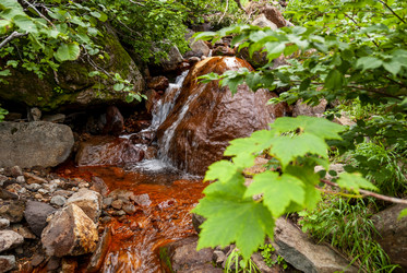 Ручей на склоне вулкана Баранского. остров Итуруп. A stream on the slope of the Baransky volcano. Iturup Island. Сахалин. Sakhalin. (marka) - marka