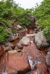 Ручей на склоне вулкана Баранского. остров Итуруп. A stream on the slope of the Baransky volcano. Iturup Island. Сахалин. Sakhalin. (marka) - marka
