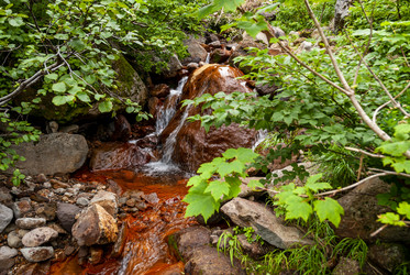 Ручей на склоне вулкана Баранского. остров Итуруп. A stream on the slope of the Baransky volcano. Iturup Island. Сахалин. Sakhalin. (marka) - marka