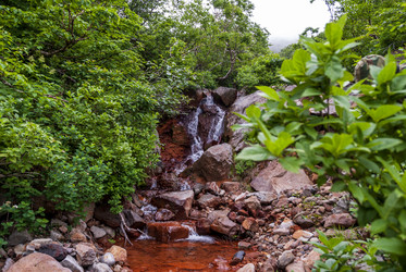 Ручей на склоне вулкана Баранского. остров Итуруп. A stream on the slope of the Baransky volcano. Iturup Island. Сахалин. Sakhalin. (marka) - marka
