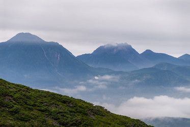 Вид с вулкана Баранского. остров Итуруп. View from Baransky volcano. Iturup Island. (Сахалин. Sakhalin. (marka) - marka