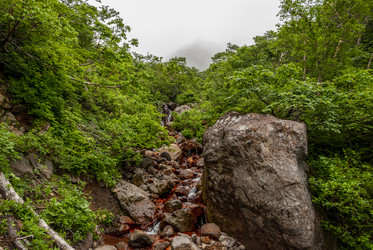 Ручей на склоне вулкана Баранского. остров Итуруп. A stream on the slope of the Baransky volcano. Iturup Island. Сахалин. Sakhalin. (marka) - marka