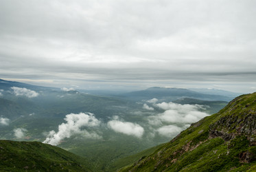 Вид с вулкана Баранского. остров Итуруп. View from Baransky volcano. Iturup Island. (Сахалин. Sakhalin. (marka) - marka