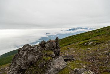 Вид с вулкана Баранского. остров Итуруп. View from Baransky volcano. Iturup Island. (Сахалин. Sakhalin. (marka) - marka