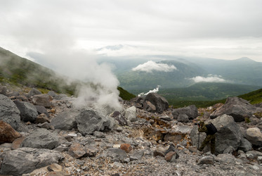 Вид с вулкана Баранского. остров Итуруп. View from Baransky volcano. Iturup Island. (Сахалин. Sakhalin. (marka) - marka