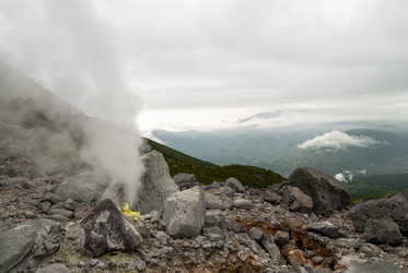 Вид с вулкана Баранского. остров Итуруп. View from Baransky volcano. Iturup Island. (Сахалин. Sakhalin. (marka) - marka