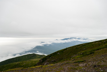 Вид с вулкана Баранского. остров Итуруп. View from Baransky volcano. Iturup Island. (Сахалин. Sakhalin. (marka) - marka