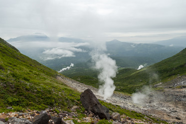 Вид с вулкана Баранского. остров Итуруп. View from Baransky volcano. Iturup Island. (Сахалин. Sakhalin. (marka) - marka