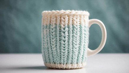Cozy Mug with Knitted Sweater – Warm Tea or Coffee in Handmade Cup Holder for Winter Gift or Hygge Lifestyle Visual - Kulkann75