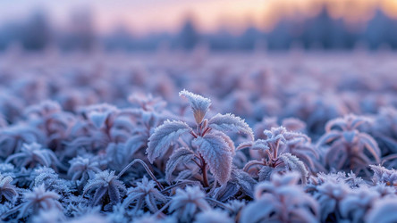 First Frost on Field Plants – Winter Texture for Seasonal Nature Photography or Cozy Agricultural Visuals - Kulkann75