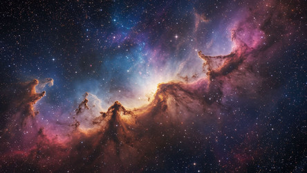 Glowing Cosmic Nebula with Stars – Deep Space Galaxy for Fantasy Art or Sci-Fi Poster - Kulkann75