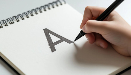 Pen Writing Capital A on Paper – Close Up Calligraphy or Note Taking Scene for Study, Stationery, or Creative Writing Visuals - Kulkann75