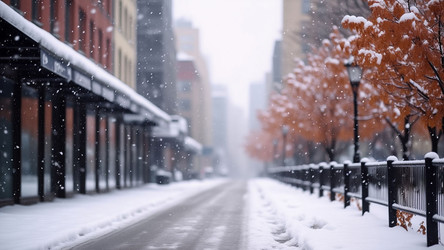First Snowfall in Late Autumn City – Winter Transition Scene for Cozy Cards or Seasonal Marketing - Kulkann75