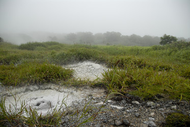 Фумаролы у подножья вулкана Баранского. о. Итуруп. Fumaroles at the foot of the Baransky volcano. Iturup Island. (Сахалин. Sakhalin. (marka) - marka