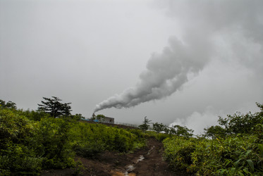 Океанская ГеоТЭС у подножья вулкана Баранского. о. Итуруп. Oceanic geothermal power plant at the foot of the Baransky volcano. Iturup Island. (Сахалин. Sakhalin. (marka) - marka