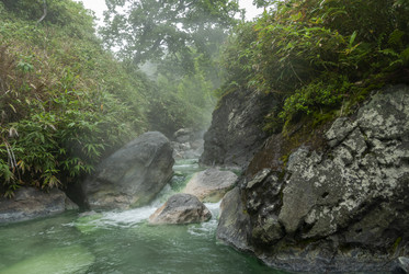 Кипящая река у подножья вулкана Баранского. о. Итуруп. A boiling river at the foot of the Baransky volcano. Iturup Island. (Сахалин. Sakhalin. (marka) - marka