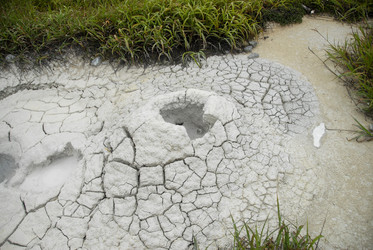 Фумаролы у подножья вулкана Баранского. о. Итуруп. Fumaroles at the foot of the Baransky volcano. Iturup Island. (Сахалин. Sakhalin. (marka) - marka
