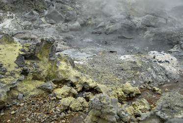 Фумаролы у подножья вулкана Баранского. о. Итуруп. Fumaroles at the foot of the Baransky volcano. Iturup Island. (Сахалин. Sakhalin. (marka) - marka
