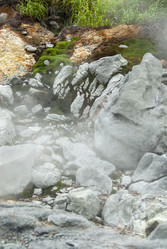 Кипящая река у подножья вулкана Баранского. о. Итуруп. A boiling river at the foot of the Baransky volcano. Iturup Island. (Сахалин. Sakhalin. (marka) - marka