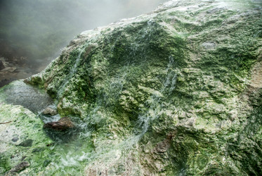Кипящая река у подножья вулкана Баранского. о. Итуруп. A boiling river at the foot of the Baransky volcano. Iturup Island. (Сахалин. Sakhalin. (marka) - marka