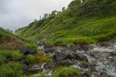 Кипящая река у подножья вулкана Баранского. о. Итуруп. A boiling river at the foot of the Baransky volcano. Iturup Island. (Сахалин. Sakhalin. (marka) - marka