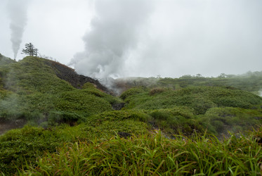 Кипящая река у подножья вулкана Баранского. о. Итуруп. A boiling river at the foot of the Baransky volcano. Iturup Island. (Сахалин. Sakhalin. (marka) - marka