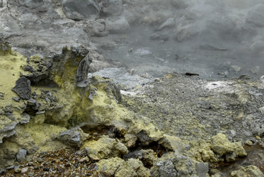 Фумаролы у подножья вулкана Баранского. о. Итуруп. Fumaroles at the foot of the Baransky volcano. Iturup Island. (Сахалин. Sakhalin. (marka) - marka