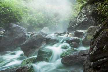 Кипящая река у подножья вулкана Баранского. о. Итуруп. A boiling river at the foot of the Baransky volcano. Iturup Island. (Сахалин. Sakhalin. (marka) - marka