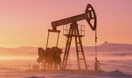 Закат над нефтяной насосной станцией - Vvicca