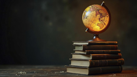 Глобус, лежащий на стопке книг - Vvicca