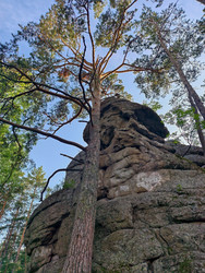 Скалы Четыре Брата недалеко от алтайского курорта Белокуриха. Местная туристическая достопримечательность. Алтайский край - Serg Zastavkin