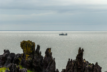 Вид на Курильский залив с плато Янкито. о. Итуруп.. Iturup Island. (Сахалин. Sakhalin. (marka) - marka